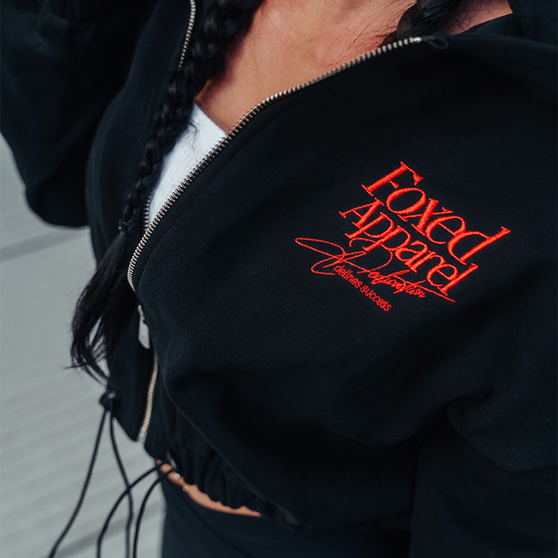 FOXED® DEDICATION CROPPED ZIPPER BLACK/RED