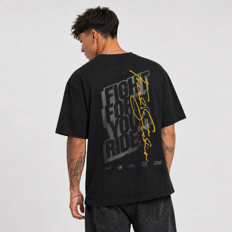 FOXED® FIGHT FOR YOUR RIDE OVERSIZE SHIRT BLACK