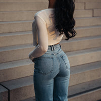 FOXED® HIGH-WAISTED BAGGY JEANS LIGHT BLUE