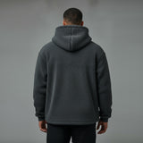FOXED® HOODED TEDDY SHERPA JACKET GREY (EXTRA HEAVY)