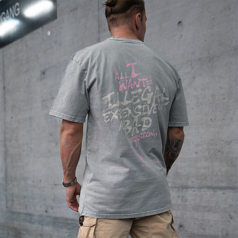 FOXED® ALL I WANT IS ILLEGAL OVERSIZE SHIRT STONEWASHED