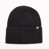 FOXED® LEATHER METAL ICON BEANIE BLACK