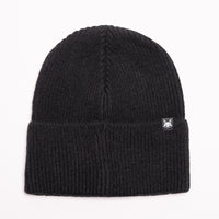 FOXED® LEATHER METAL ICON BEANIE BLACK