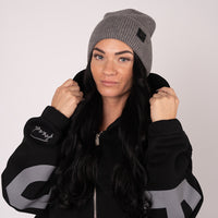 FOXED® LEATHER METAL ICON BEANIE GREY