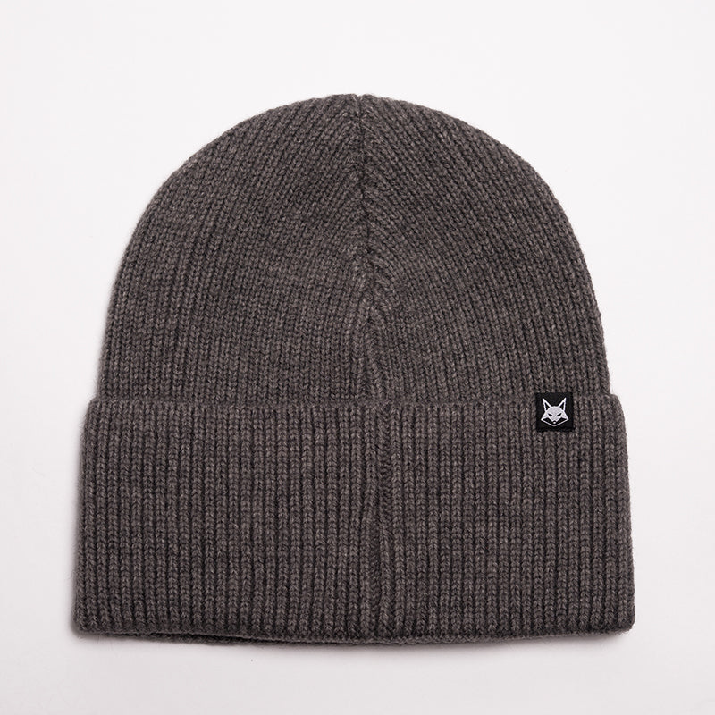 FOXED® LEATHER METAL ICON BEANIE GREY