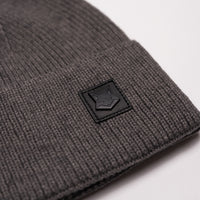 FOXED® LEATHER METAL ICON BEANIE GREY