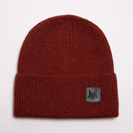 FOXED® LEATHER METAL ICON BEANIE RUSTY BROWN