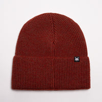 FOXED® LEATHER METAL ICON BEANIE RUSTY BROWN