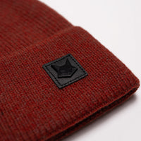 FOXED® LEATHER METAL ICON BEANIE RUSTY BROWN