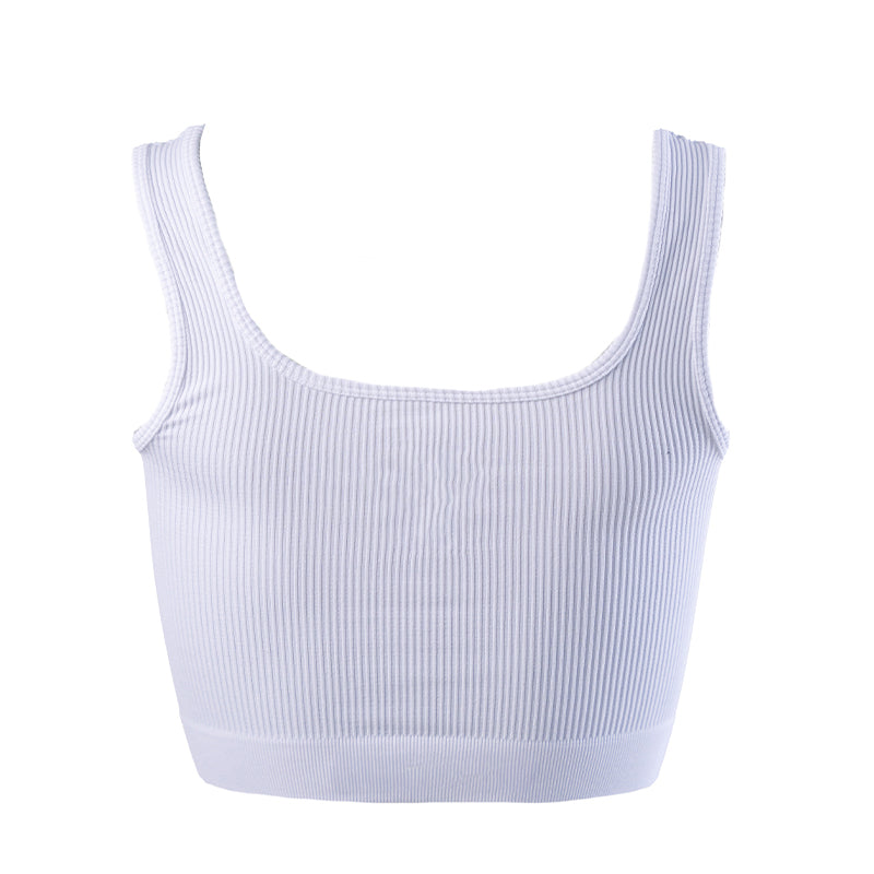 FOXED® OPHELIA REVERSE RIBBED SEAMLESS TANK TOP WHITE