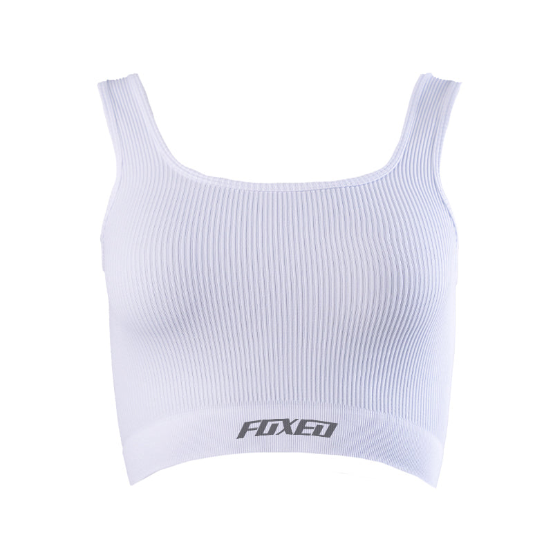 FOXED® OPHELIA REVERSE RIBBED SEAMLESS TANK TOP WHITE
