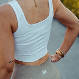 FOXED® OPHELIA REVERSE RIBBED SEAMLESS TANK TOP WHITE