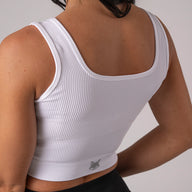 FOXED® OPHELIA RIBBED SEAMLESS TANK TOP FOXDEVIL WHITE