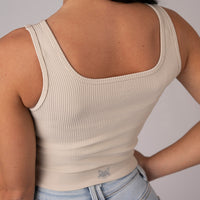 FOXED® OPHELIA RIBBED SEAMLESS LONG TOP BEIGE