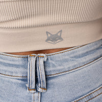 FOXED® OPHELIA RIBBED SEAMLESS LONG TOP BEIGE