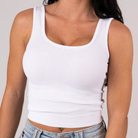 FOXED® OPHELIA RIBBED SEAMLESS LONG TOP WHITE