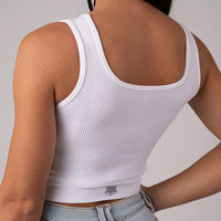 FOXED® OPHELIA RIBBED SEAMLESS LONG TOP WHITE