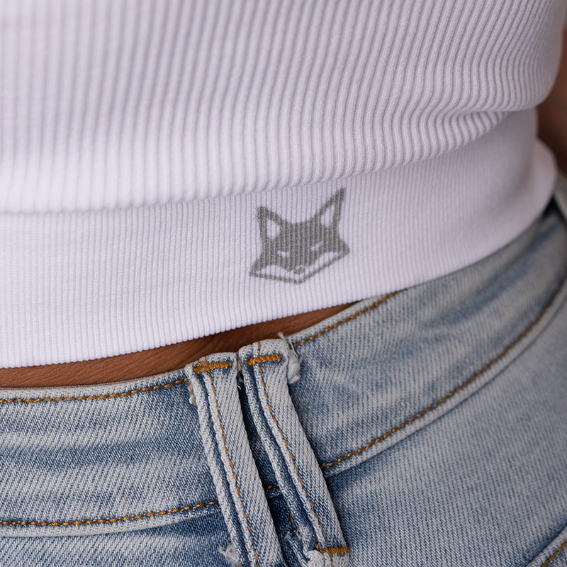 FOXED® OPHELIA RIBBED SEAMLESS LONG TOP WHITE