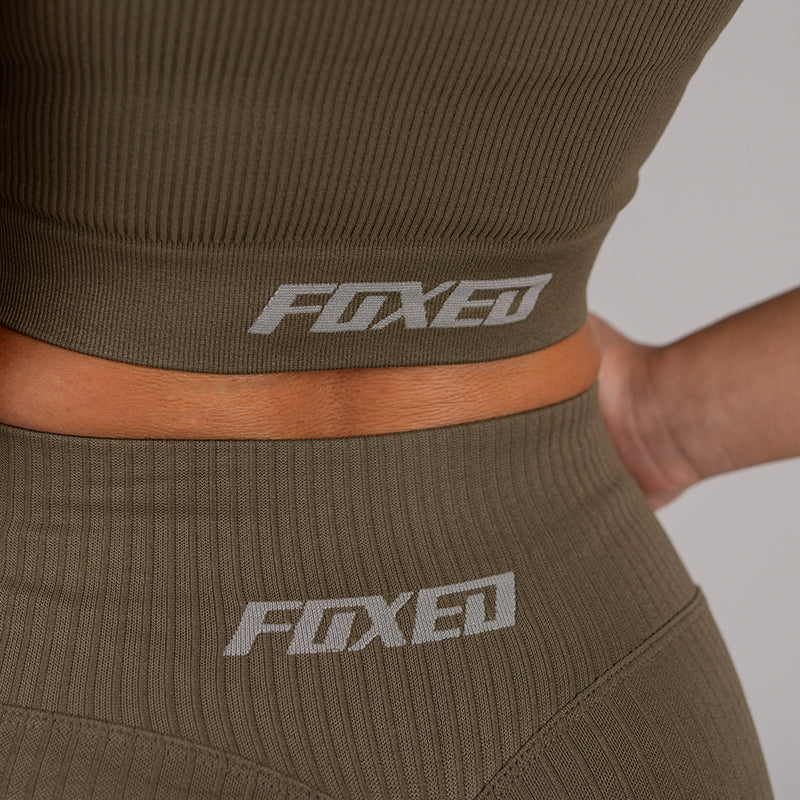FOXED® OPHELIA RIBBED SEAMLESS TANK TOP HAWAIIAN OLIVE