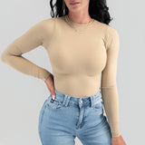 FOXED® SCULPT LONGSLEEVE THONG BODYSUIT TOFFEE