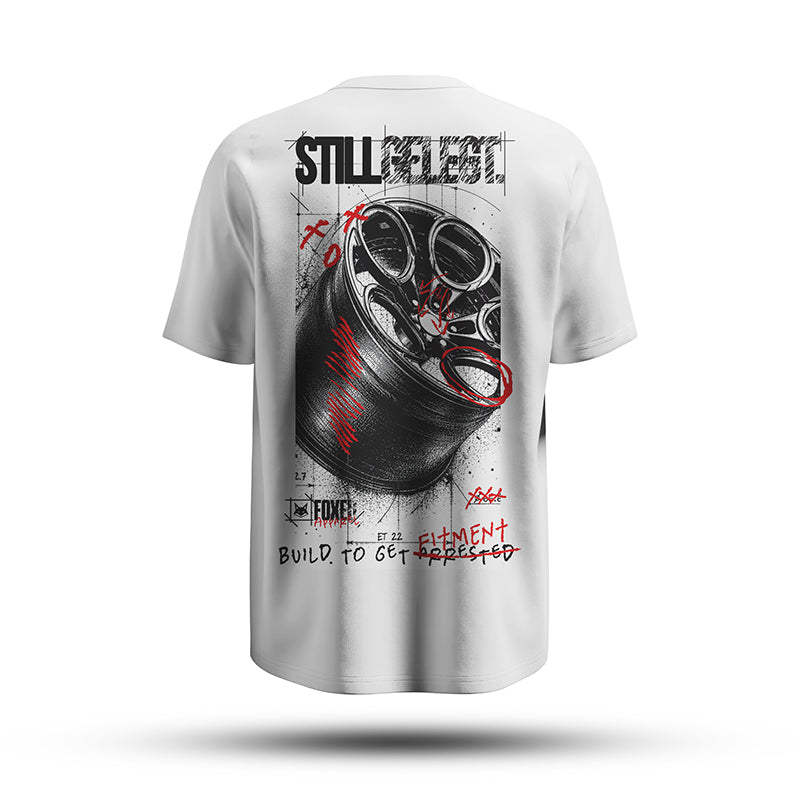FOXED® STILLGELEGT UNISEX OVERSIZE SHIRT WHEEL WHITE