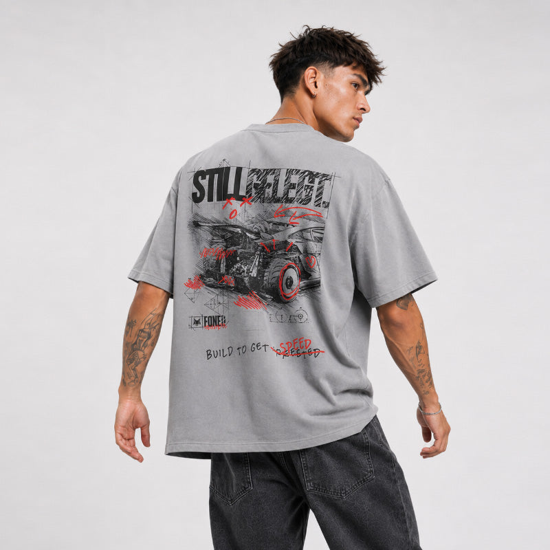 FOXED® STILLGELEGT UNISEX OVERSIZE SHIRT SPEED STONEWASHED GREY