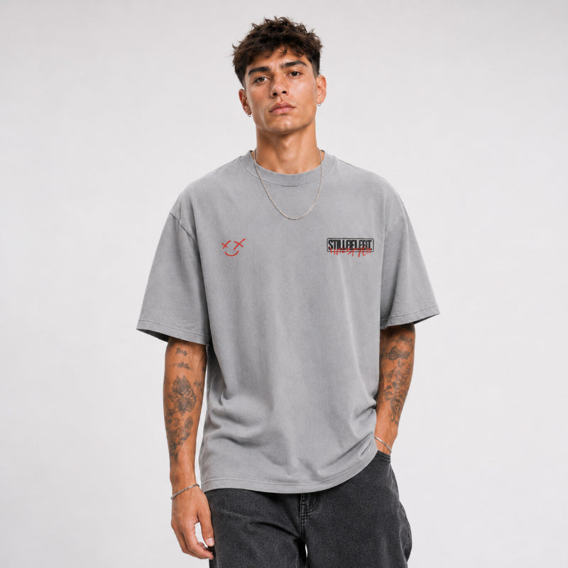 FOXED® STILLGELEGT UNISEX OVERSIZE SHIRT SPEED STONEWASHED GREY