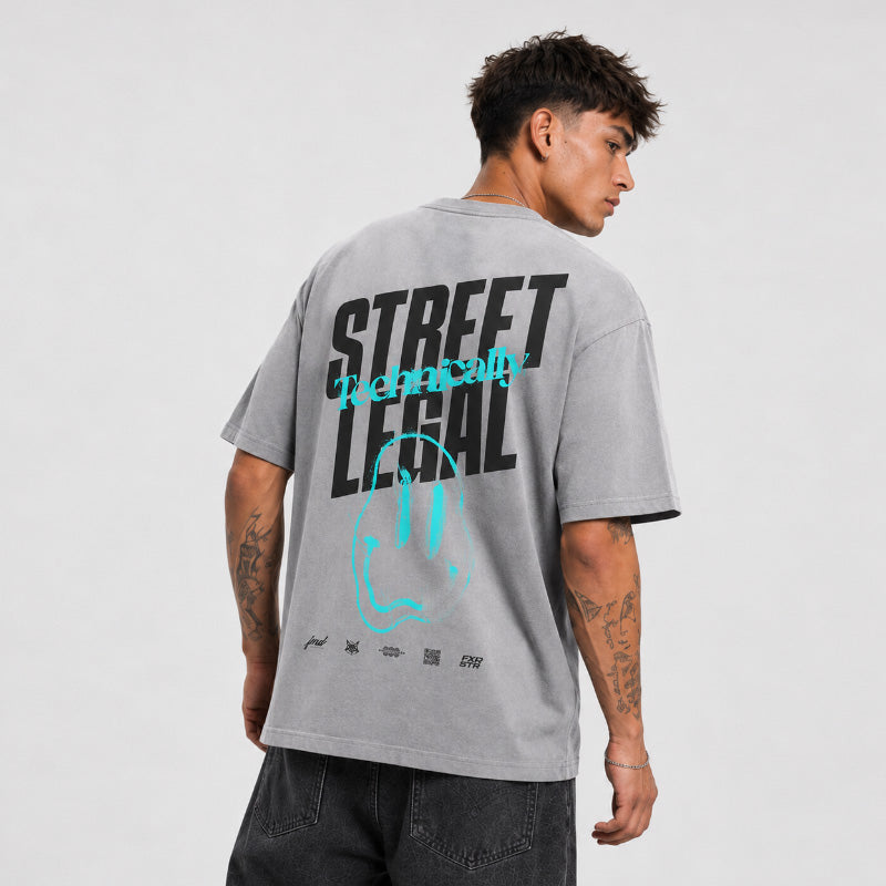 FOXED® STREET LEGAL OVERSIZE SHIRT STONEWASHED GREY