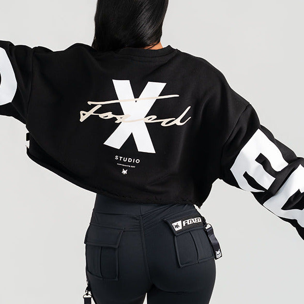 FOXED® STUDIOSTATE CROPPED SWEATER BLACK