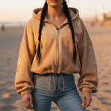 FOXED® STUDIOSTATE FLEECE CROPPED JACKET BEIGE