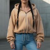 FOXED® STUDIOSTATE FLEECE CROPPED JACKET BEIGE