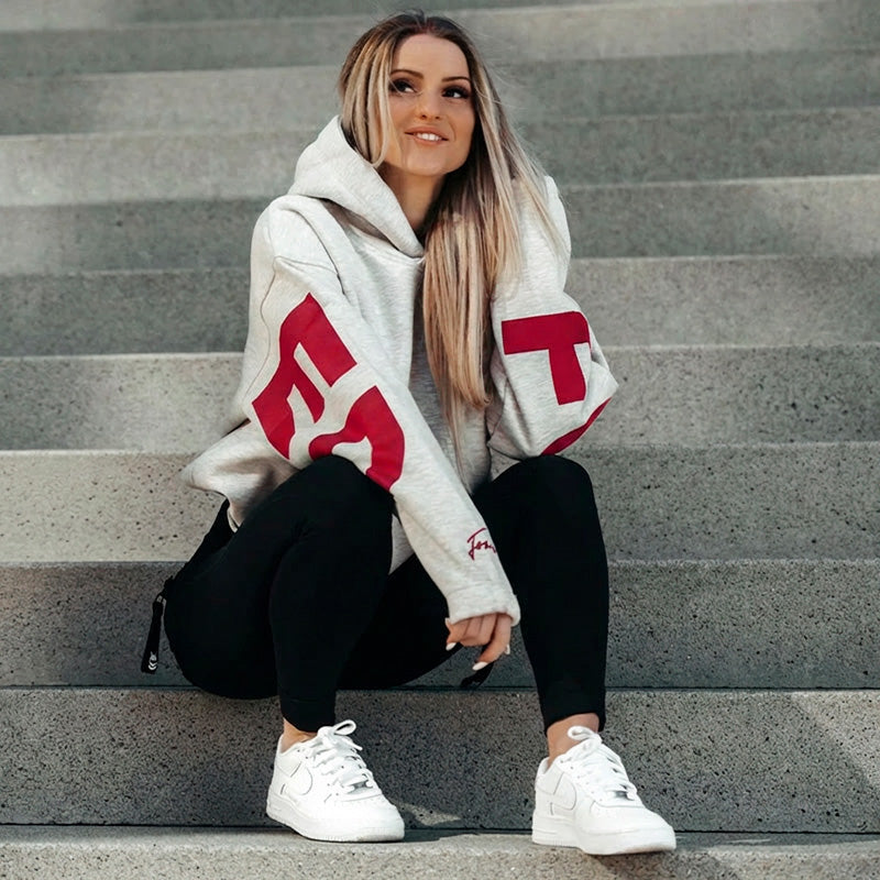 FOXED® STUDIOSTATE HOODIE GREY MELANGE/RED