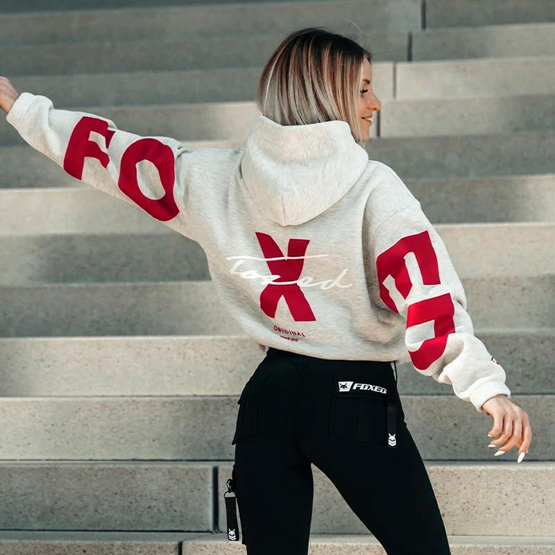 FOXED® STUDIOSTATE HOODIE GREY MELANGE/RED