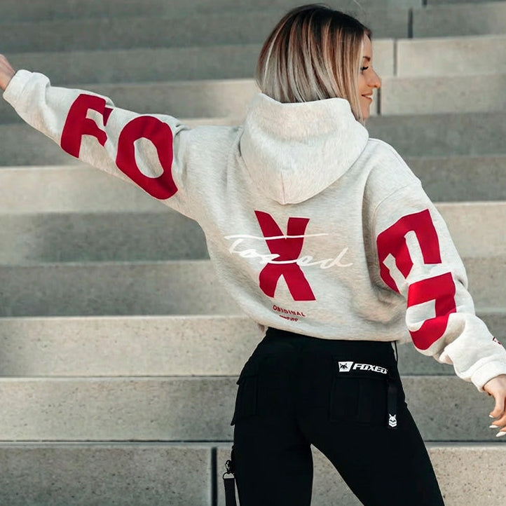 FOXED® STUDIOSTATE HOODIE GREY MELANGE/RED