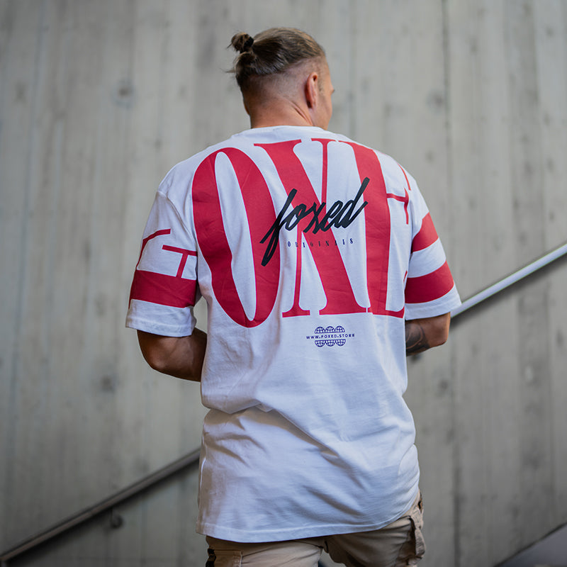 FOXED® URBAN OVERSIZE SHIRT WHITE/RED