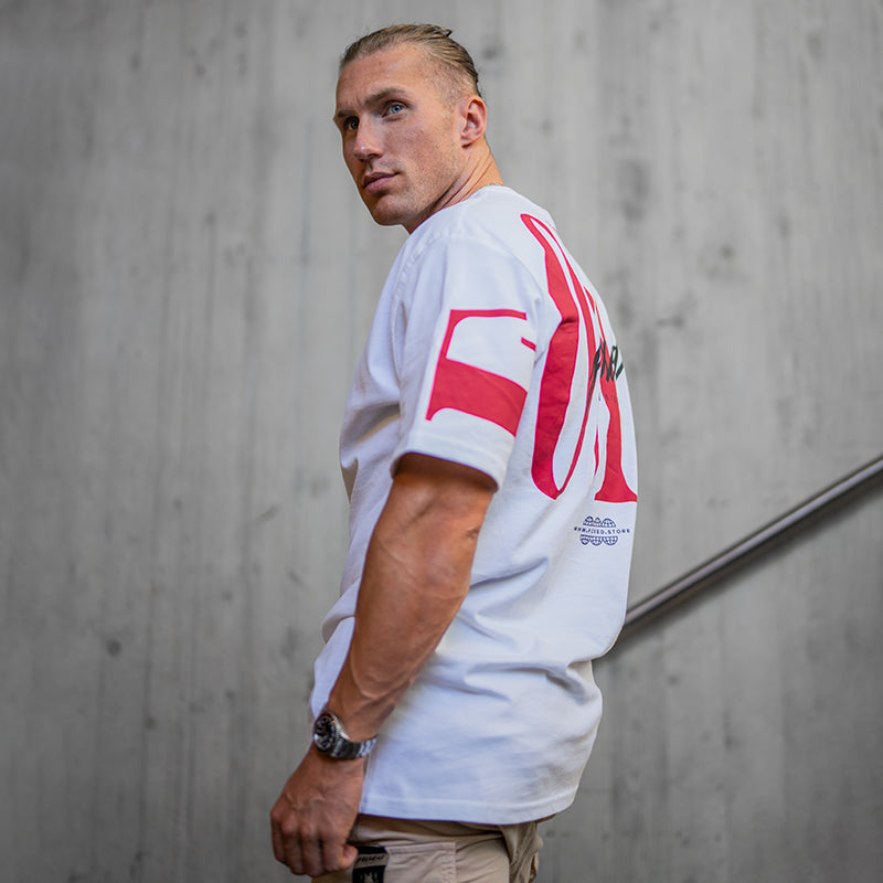 FOXED® URBAN OVERSIZE SHIRT WHITE/RED