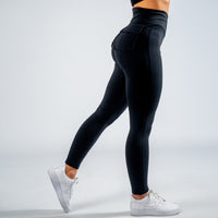 FOXED® CARGO ABBY 2-POCKET LEGGINGS BLACK