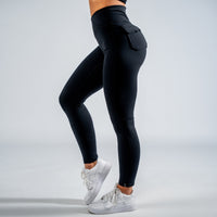 FOXED® CARGO ABBY 2-POCKET LEGGINGS BLACK