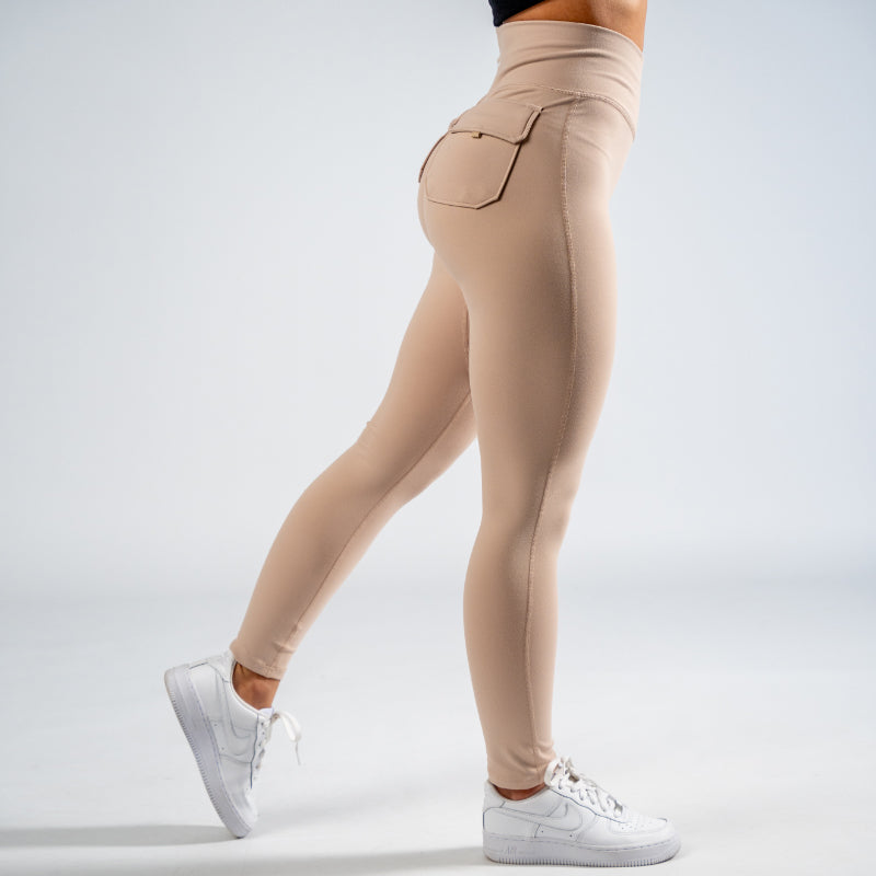 FOXED® CARGO ABBY 2-POCKET LEGGINGS SOFT SAND