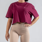 FOXED® FOCUS WOMEN CROPPED T-SHIRT BURGUNDY
