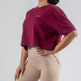 FOXED® FOCUS WOMEN CROPPED T-SHIRT BURGUNDY