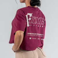 FOXED® FOCUS WOMEN CROPPED T-SHIRT BURGUNDY