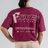FOXED® FOCUS WOMEN CROPPED T-SHIRT BURGUNDY