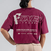 FOXED® FOCUS WOMEN CROPPED T-SHIRT BURGUNDY