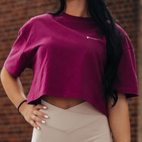 FOXED® FOCUS WOMEN CROPPED T-SHIRT BURGUNDY