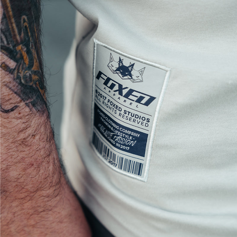 FOXED® "FOCUS" UNISEX LONG SHIRT OFFWHITE/NAVY