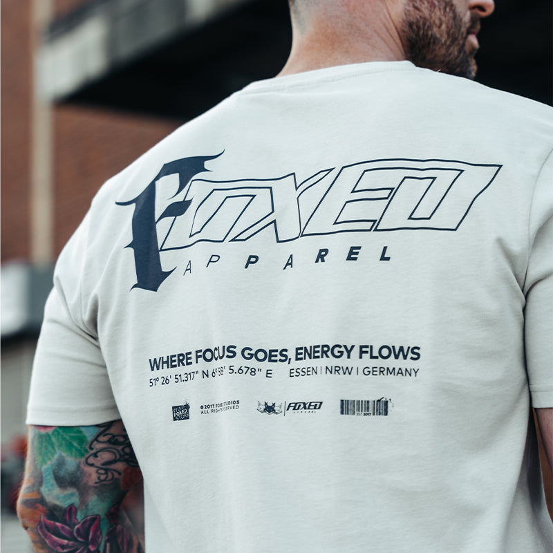 FOXED® "FOCUS" UNISEX LONG SHIRT OFFWHITE/NAVY