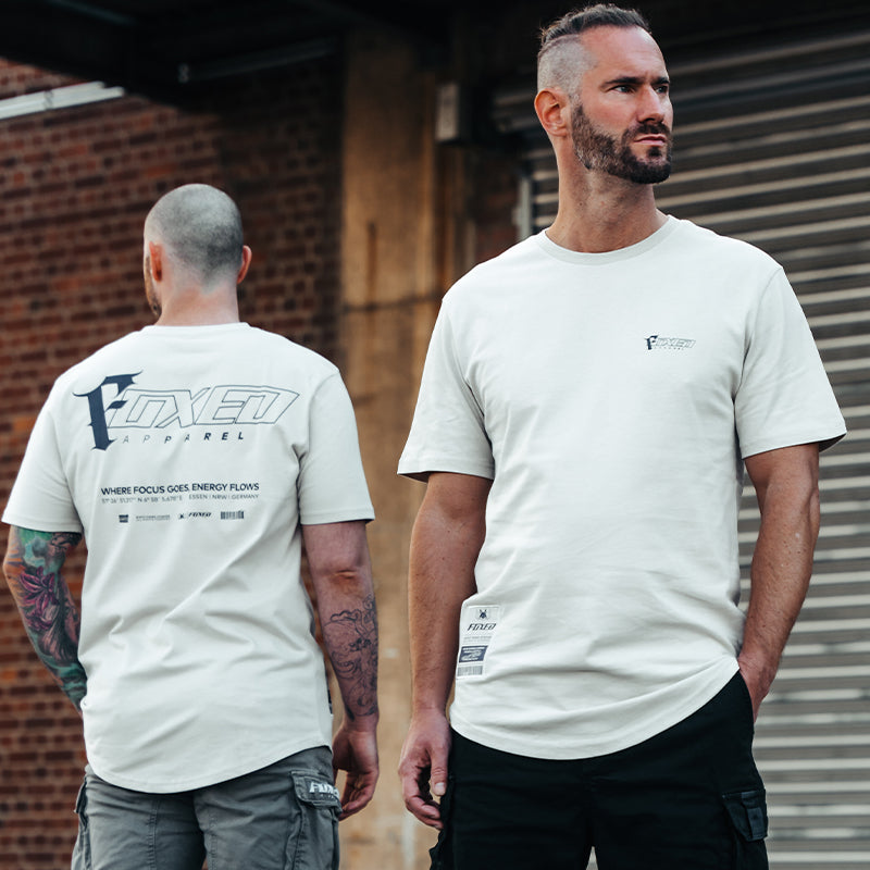 FOXED® "FOCUS" UNISEX LONG SHIRT OFFWHITE/NAVY