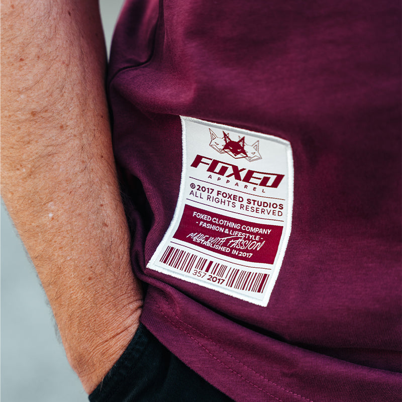 FOXED® "FOCUS" UNISEX LONG SHIRT BURGUNDY