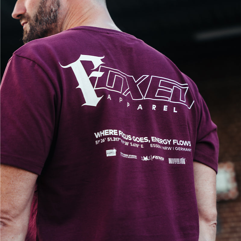 FOXED® "FOCUS" UNISEX LONG SHIRT BURGUNDY
